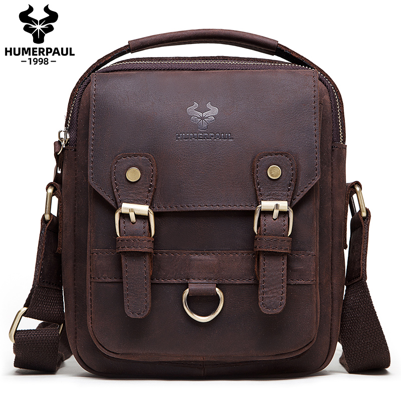Leather Work Bag Mens - LAREET Men's Genuine Leather Shoulder Bag
