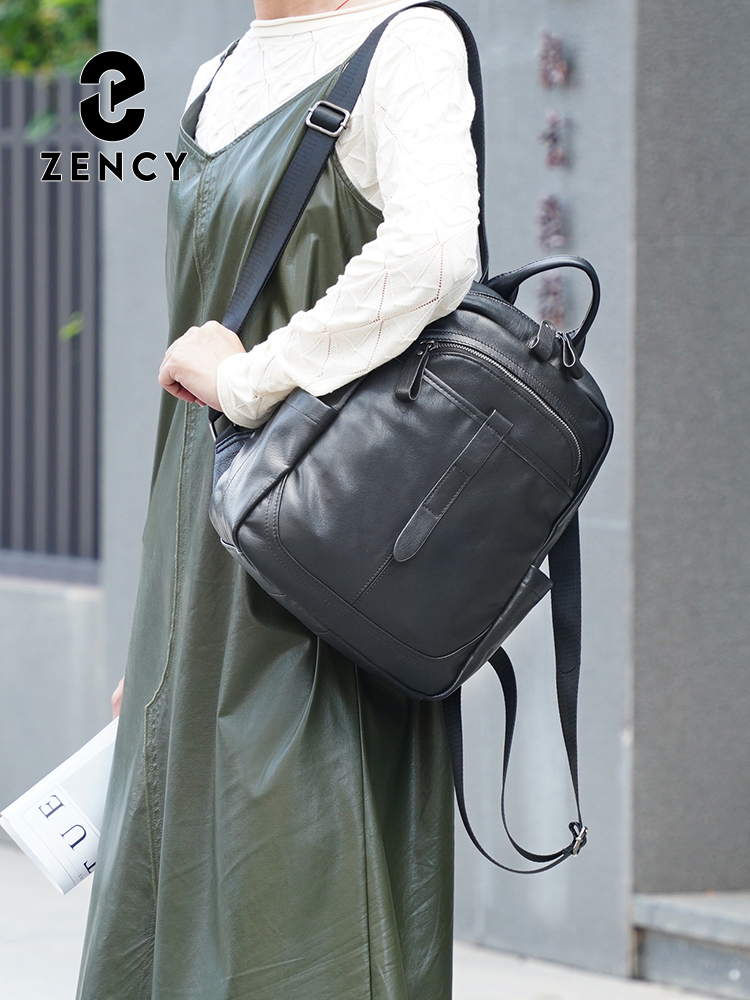 Leather Work Womens Backpack - Zency Women's Genuine Leather Backpack Large