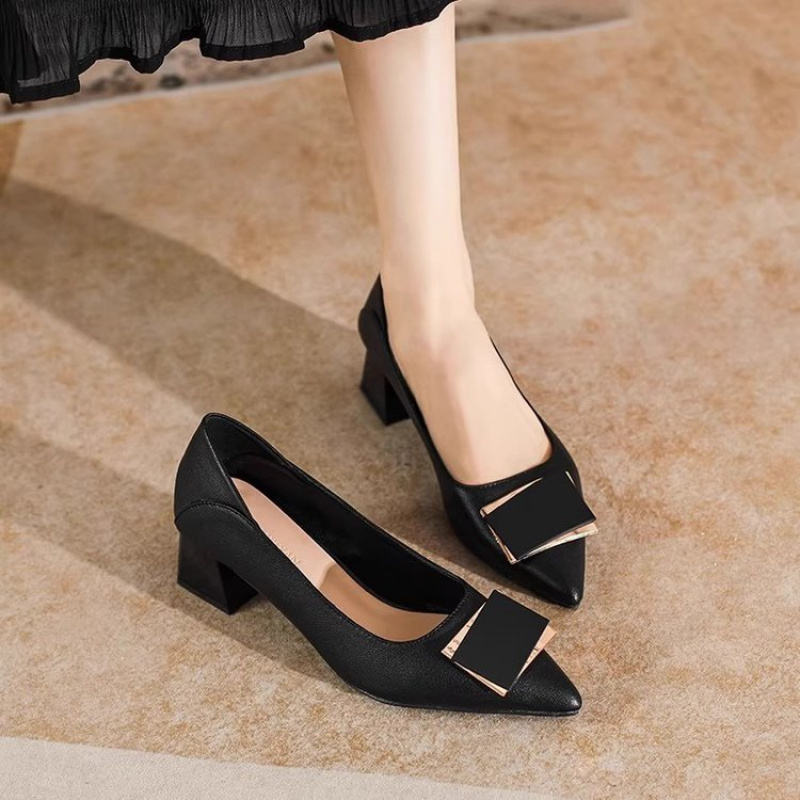 Leatherwork In French - 2026 New French Style Chunky Heel