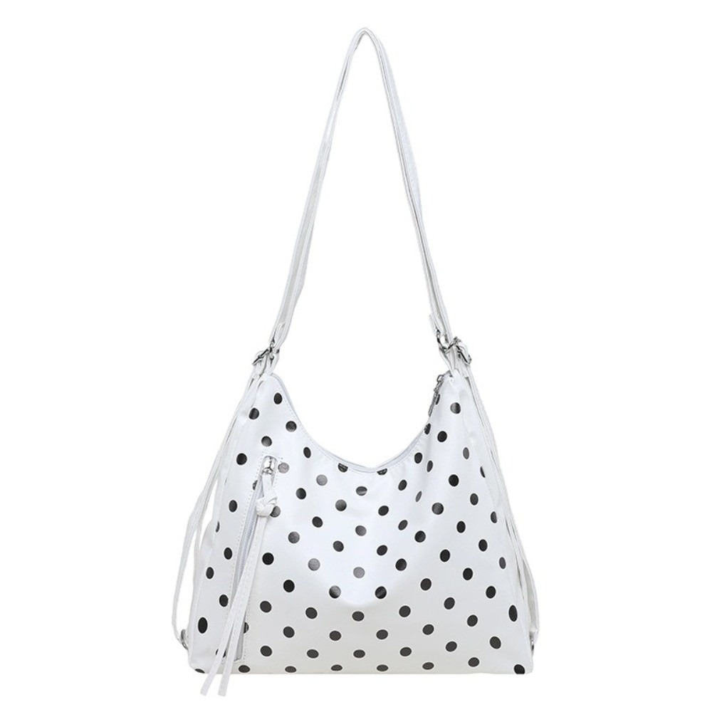 Leather Work Womens Backpack - Vintage PU Leather Polka Dot Shoulder