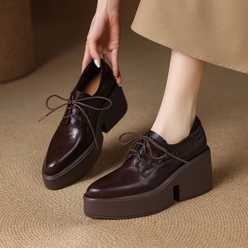 Leatherwork In French - Women's French Soft Leather Platform Loafers