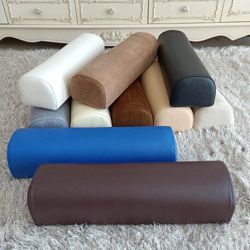 Leatherwork Desk - Leather Bolster Semi-Roll Pillow Ankle Knee
