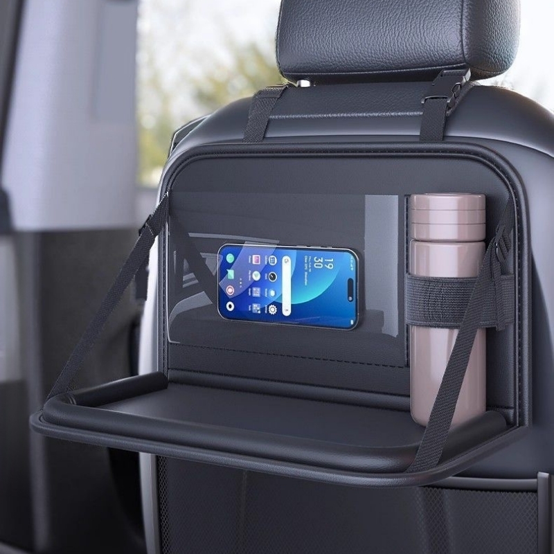 Leatherwork Desk - Car Seatback Organizer Foldable Table Tray