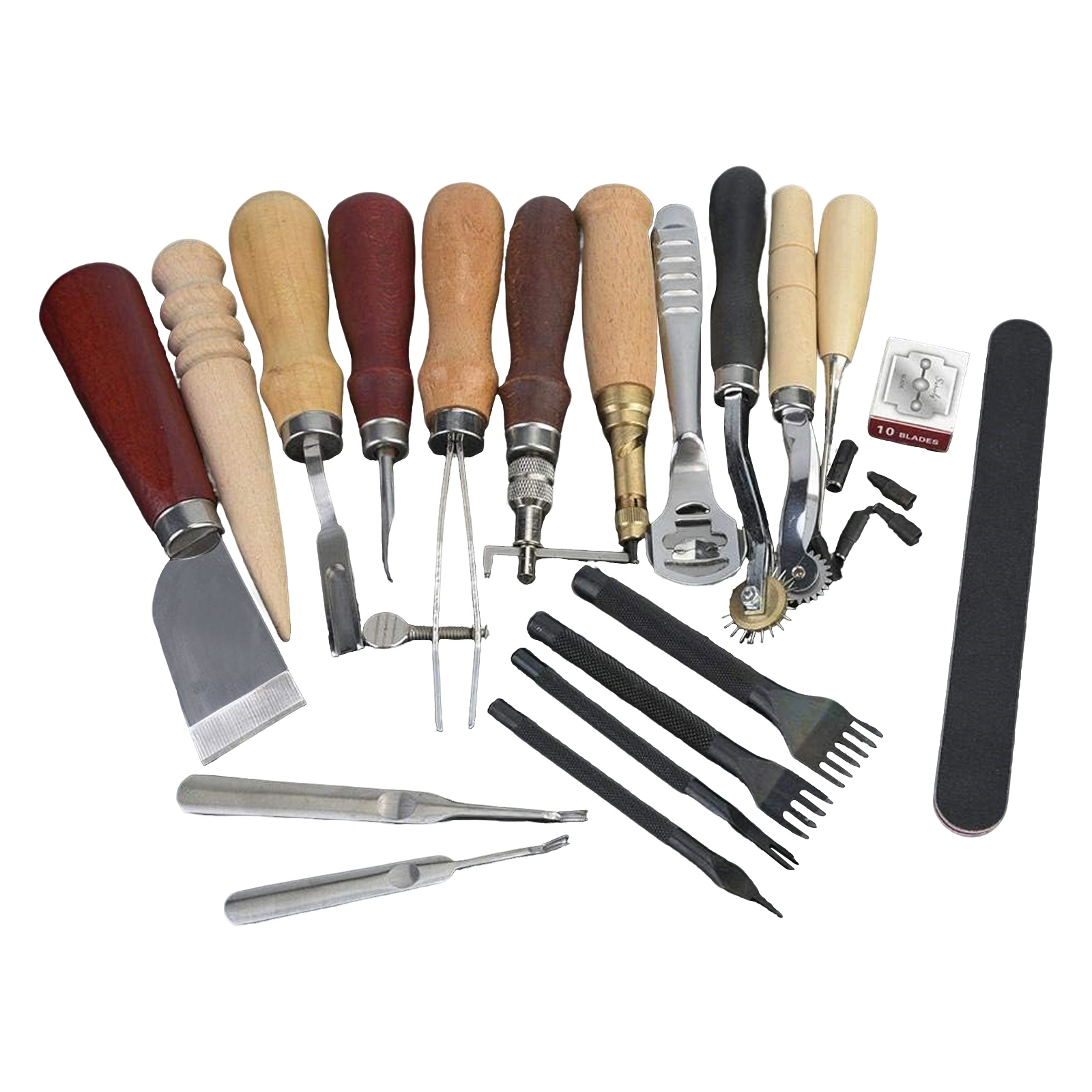 Leather Work Organiser - Leather Tools, 19 Pcs Leather Craft