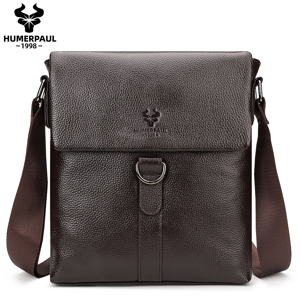 Leather Work Bag Mens - HUMERPAUL 2023 New Fashion Men Bags