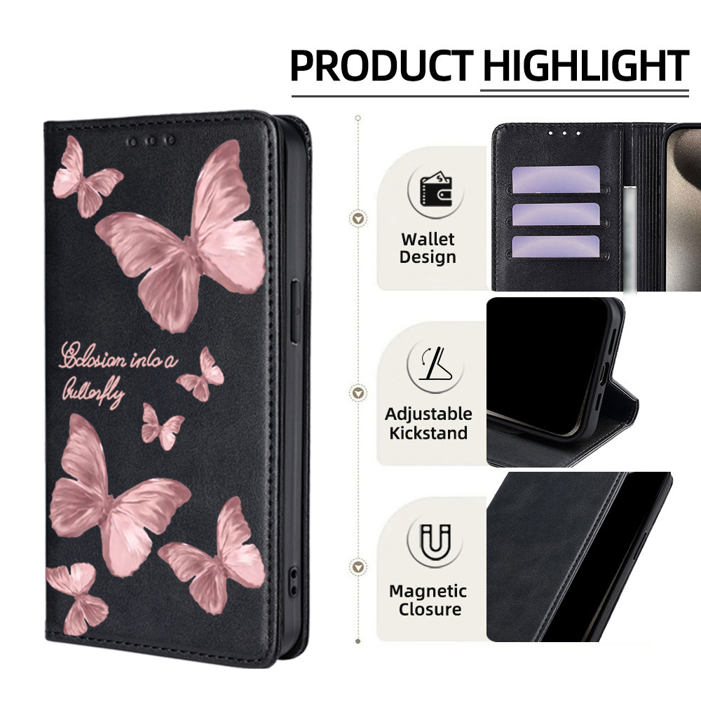 Pink butterfly Pattern Leather - Leatherwork Drawing ulasan dan harga