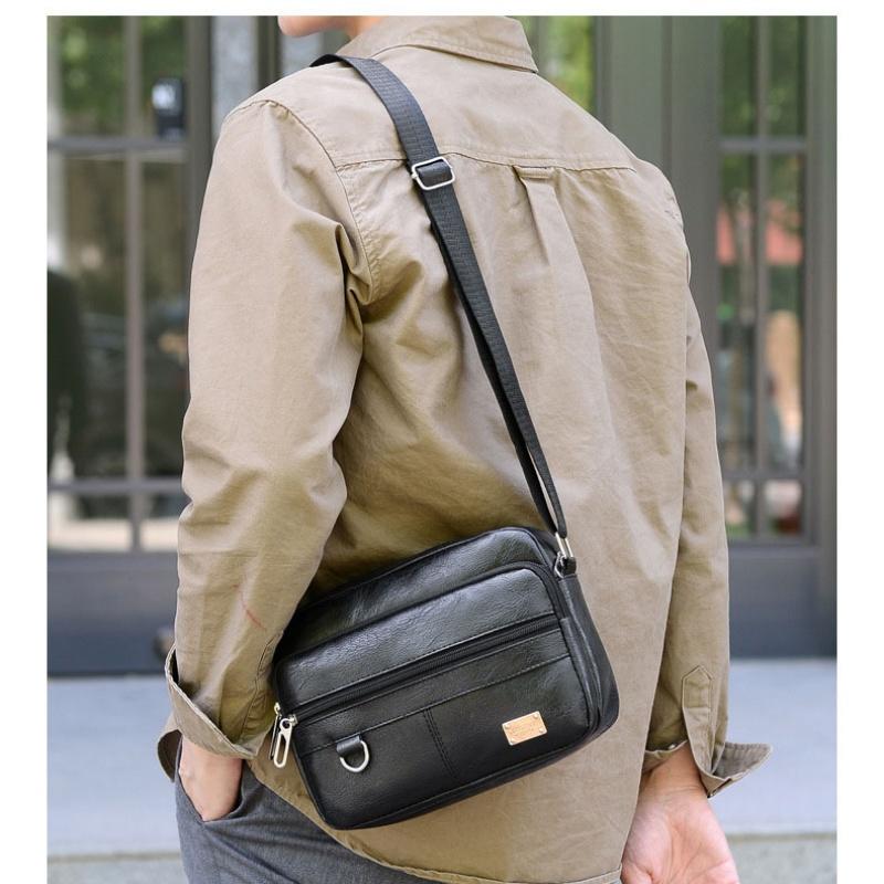 Leather Men's Sling Bag Messen - Leather Work Bag Mens ulasan dan harga