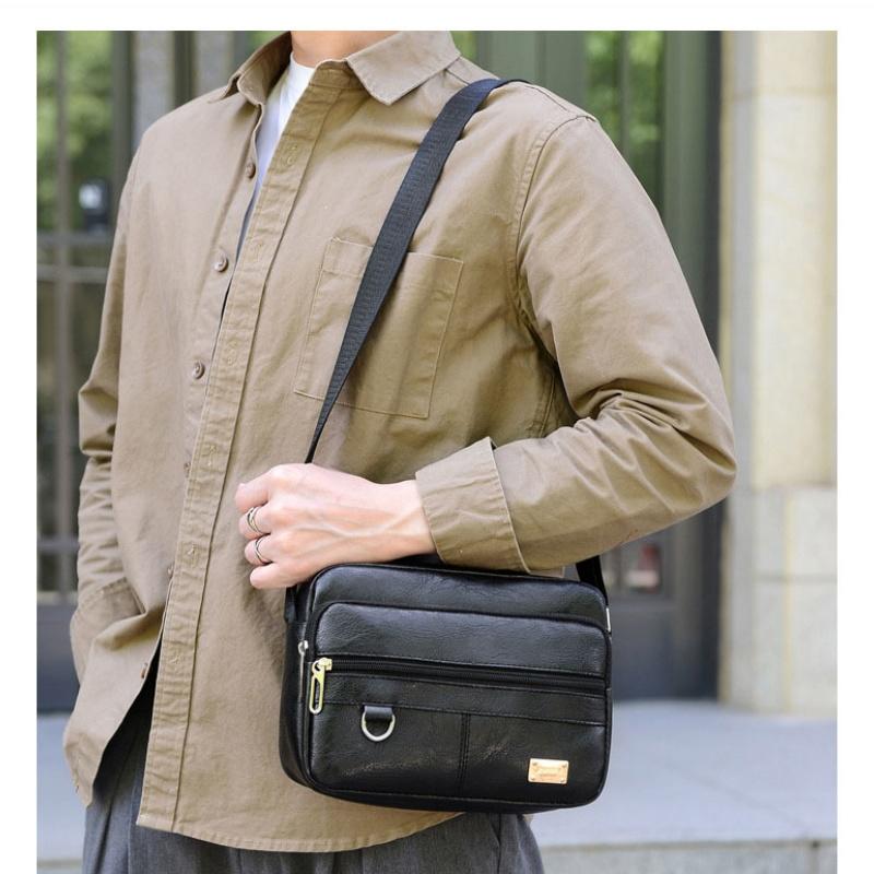 Leather Men's Sling Bag Messen - Leather Work Bag Mens ulasan dan harga
