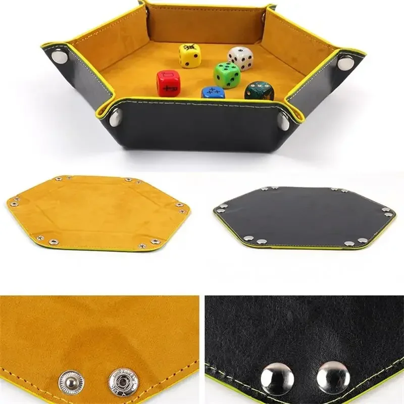 Dice Tray Hexagon  Rolling Hol - Leatherwork Desk ulasan dan harga