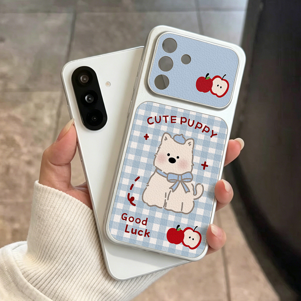 Blue Plaid Puppy Pattern Phone - Leatherwork Drawing ulasan dan harga
