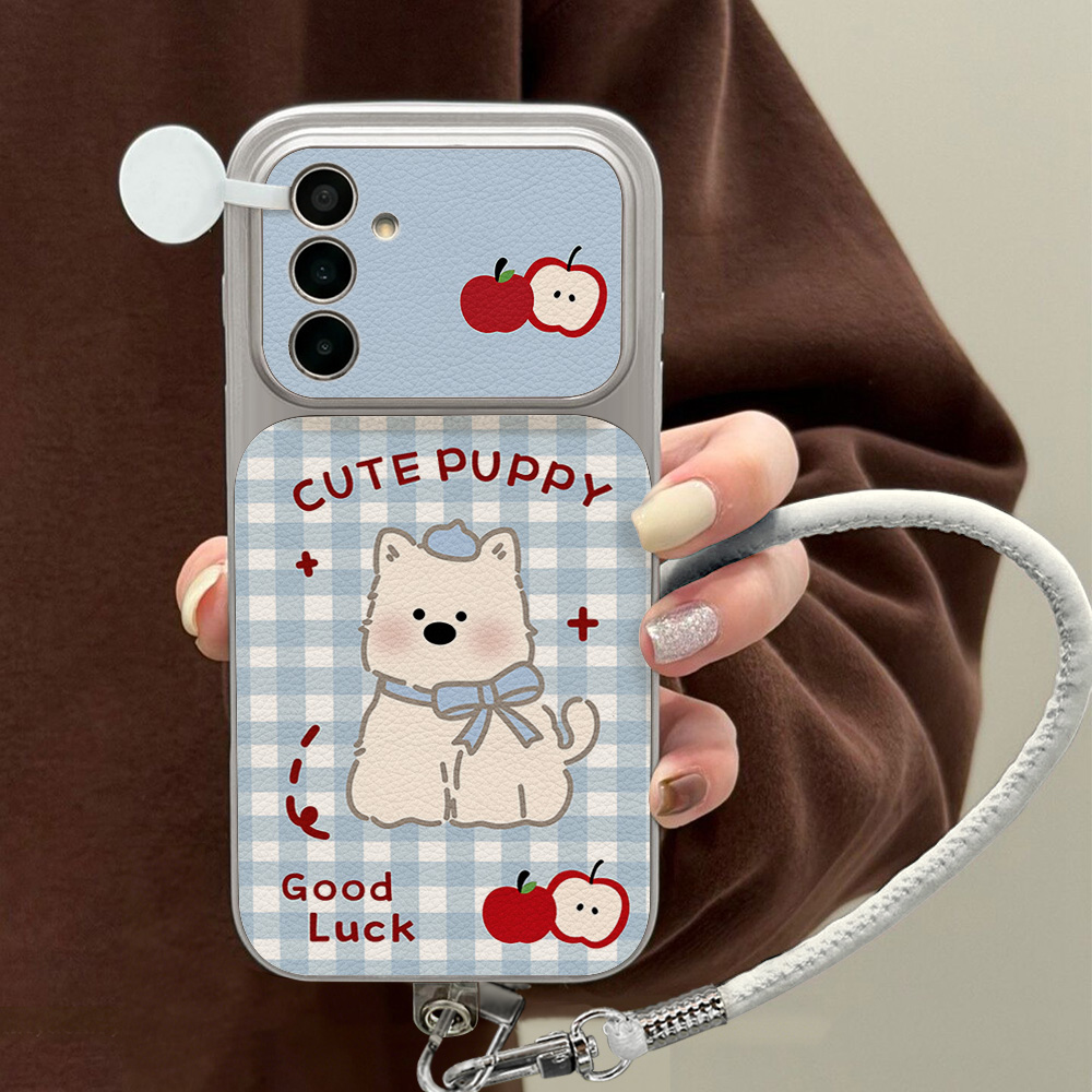 Blue Plaid Puppy Pattern Phone - Leatherwork Drawing ulasan dan harga