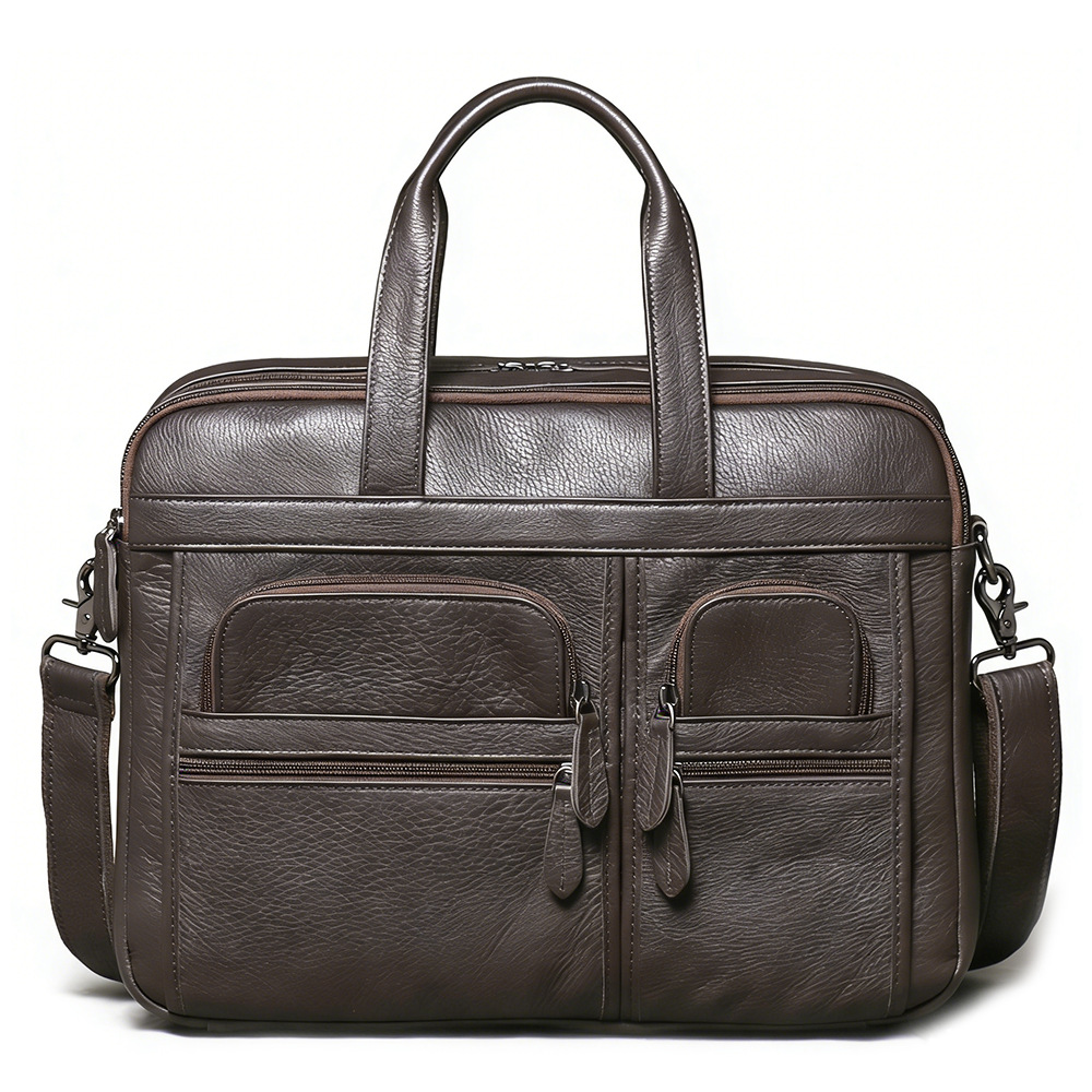 Men's Genuine Leather Briefcas - Leather Work Bag Mens ulasan dan harga