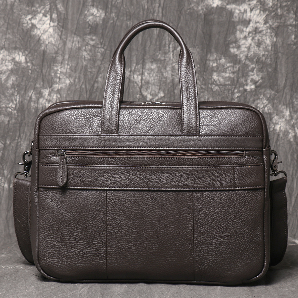 Men's Genuine Leather Briefcas - Leather Work Bag Mens ulasan dan harga