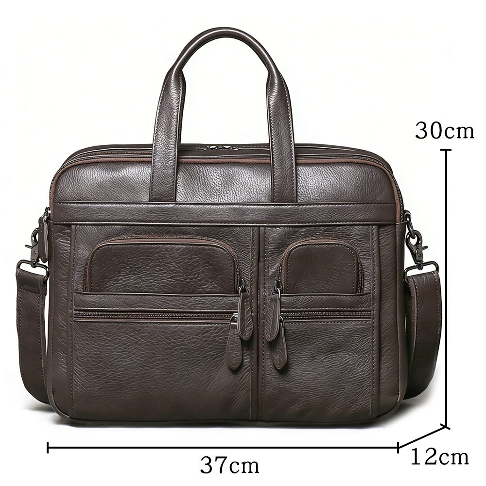 Men's Genuine Leather Briefcas - Leather Work Bag Mens ulasan dan harga