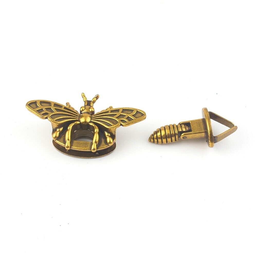 Metal Bee Shape Turn Lock Retr - Leatherwork Hardware ulasan dan harga