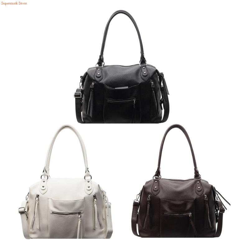 Q5WE Modern PU Leather Handbag - Leather Work Duffle ulasan dan harga