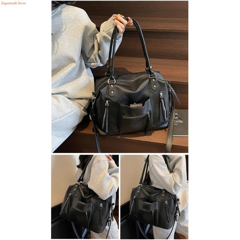 Q5WE Modern PU Leather Handbag - Leather Work Duffle ulasan dan harga