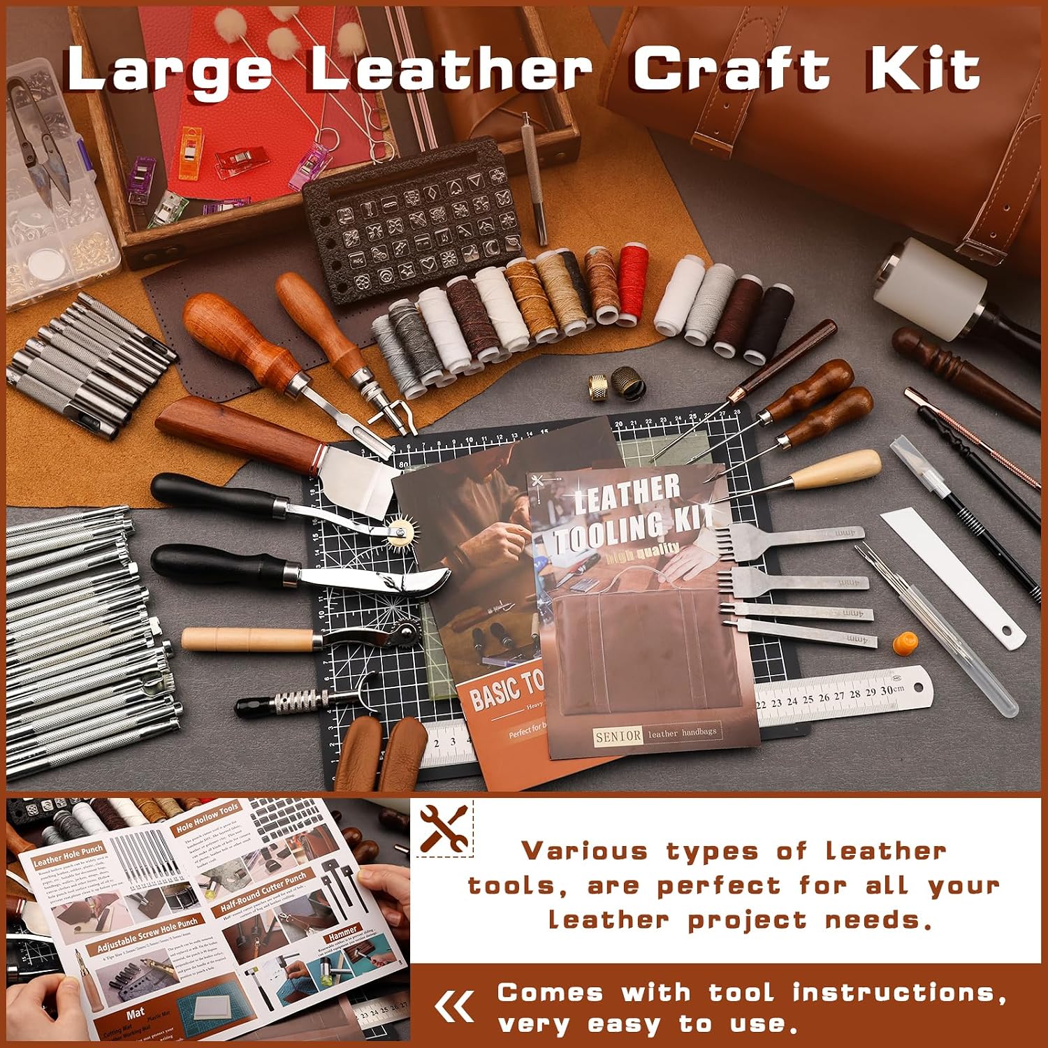Leather Tooling Kit Leather Cr - Leather Work Leather ulasan dan harga