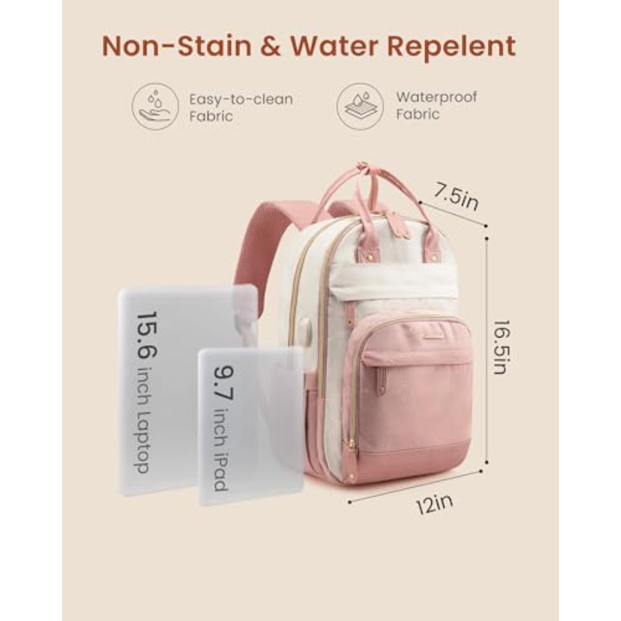Backpack for Women, Laptop Bac - Leather Work Womens Backpack ulasan dan harga
