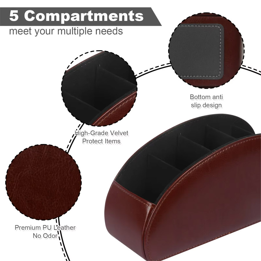 1Pc 5 Grid PU Leather Desktop  - Leatherwork Desk ulasan dan harga