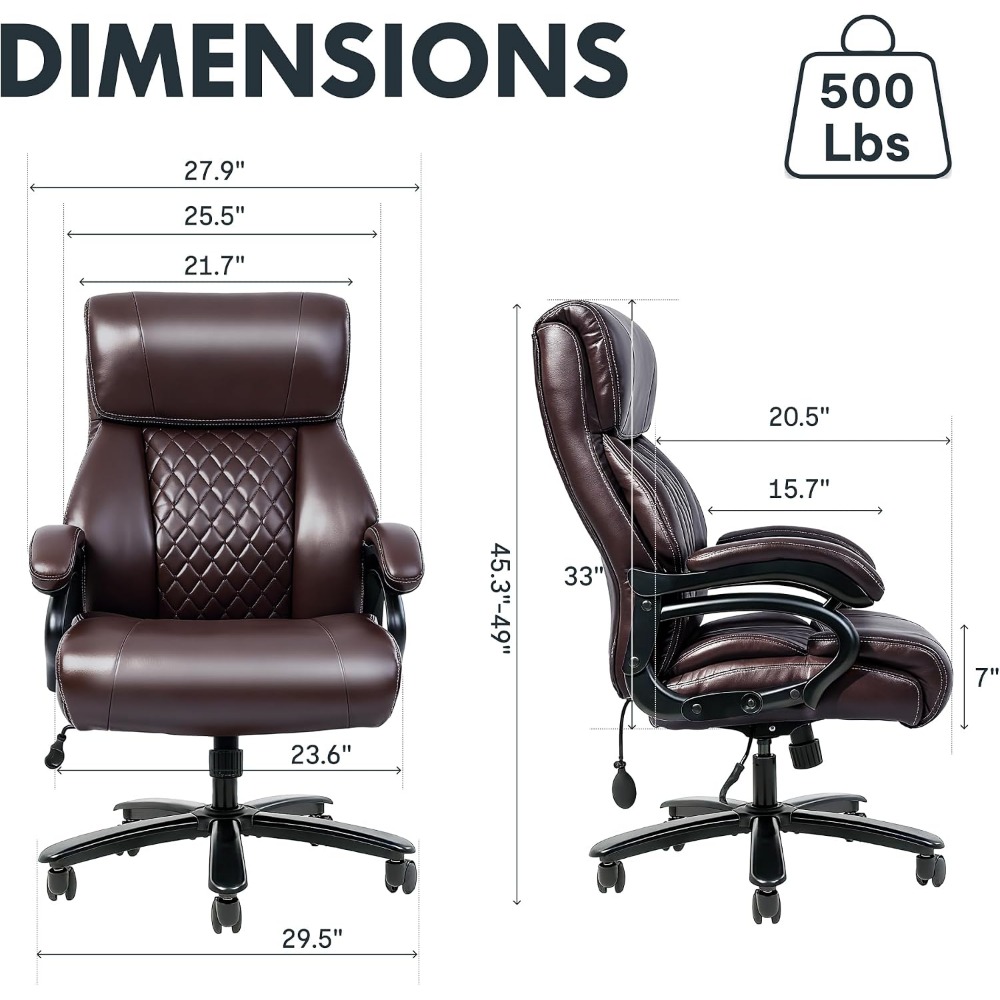 High-Capacity Office Chair for - Leather Work Leather ulasan dan harga