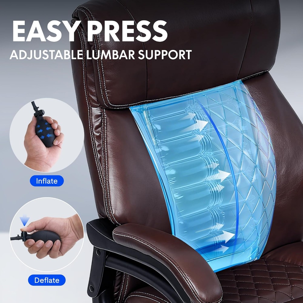 High-Capacity Office Chair for - Leather Work Leather ulasan dan harga