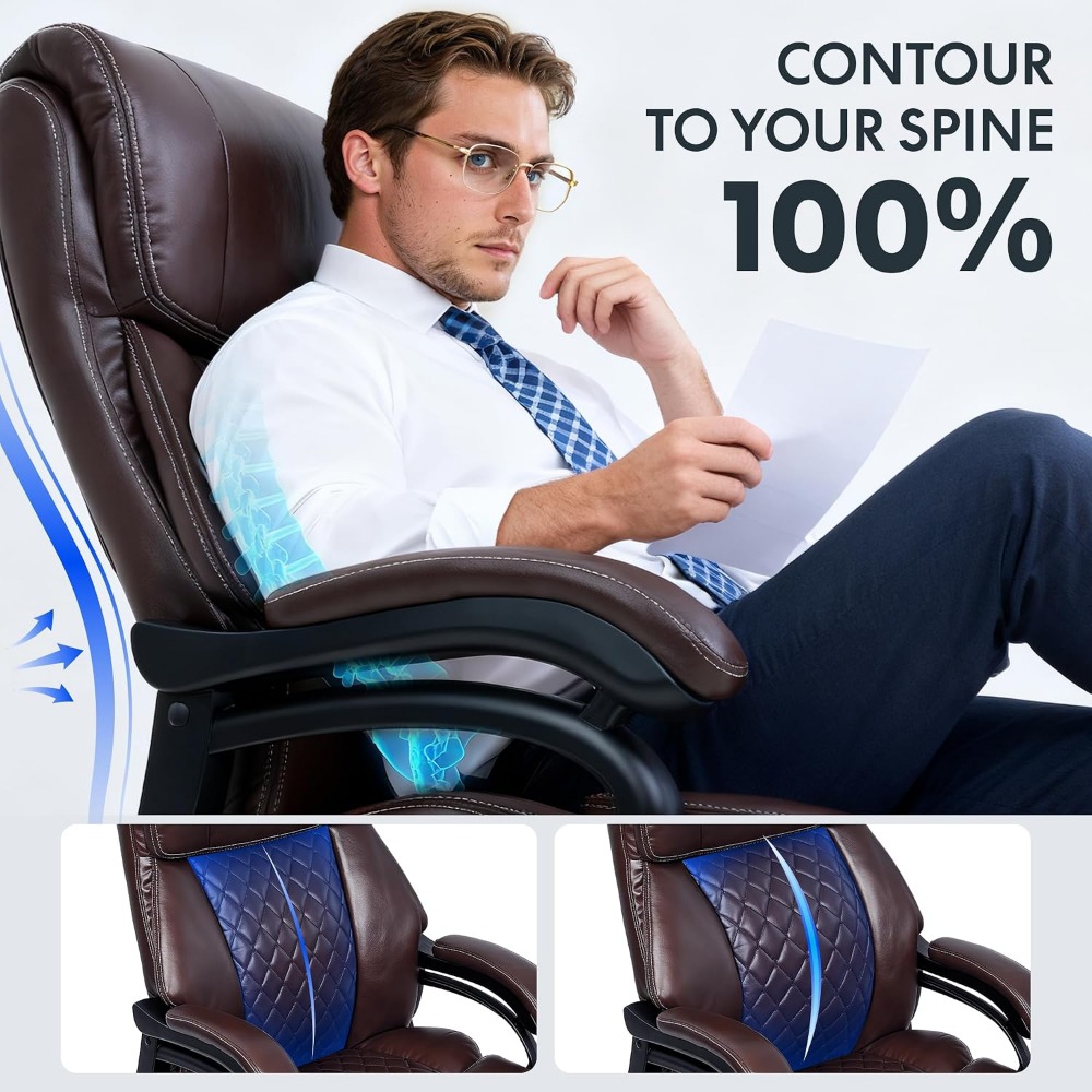 High-Capacity Office Chair for - Leather Work Leather ulasan dan harga