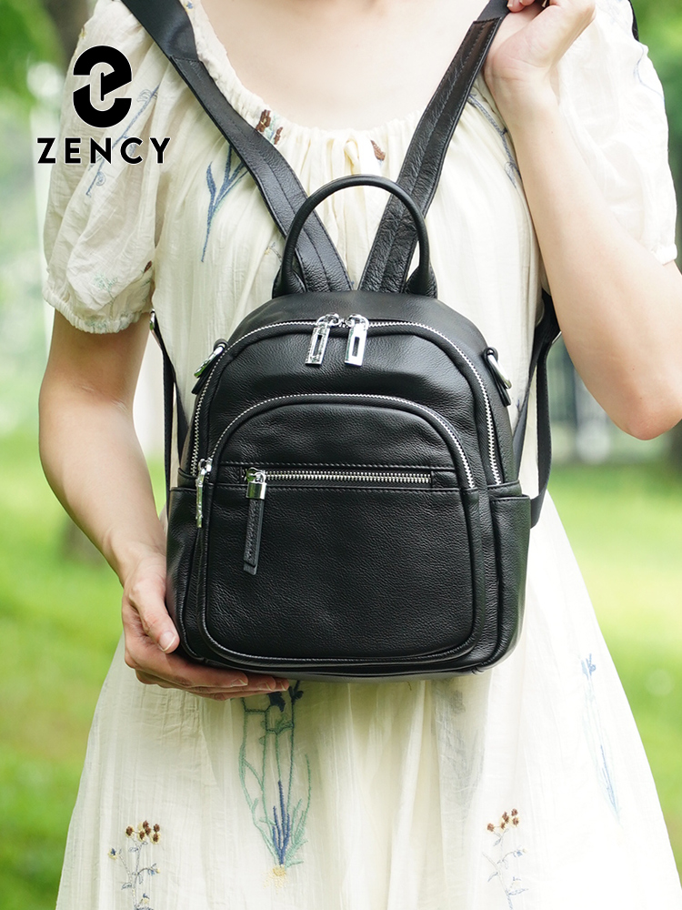 Zency Genuine Leather Small Ba - Leather Work Womens Backpack ulasan dan harga