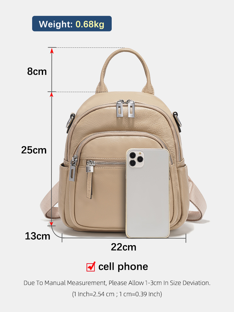 Zency Genuine Leather Small Ba - Leather Work Womens Backpack ulasan dan harga