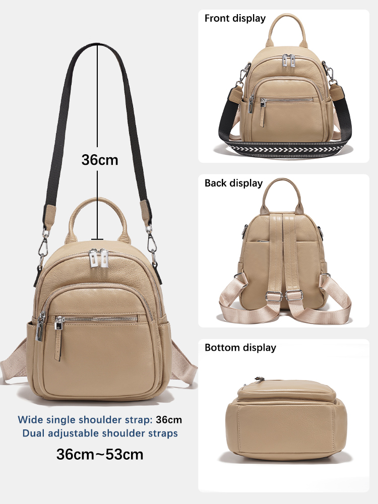Zency Genuine Leather Small Ba - Leather Work Womens Backpack ulasan dan harga