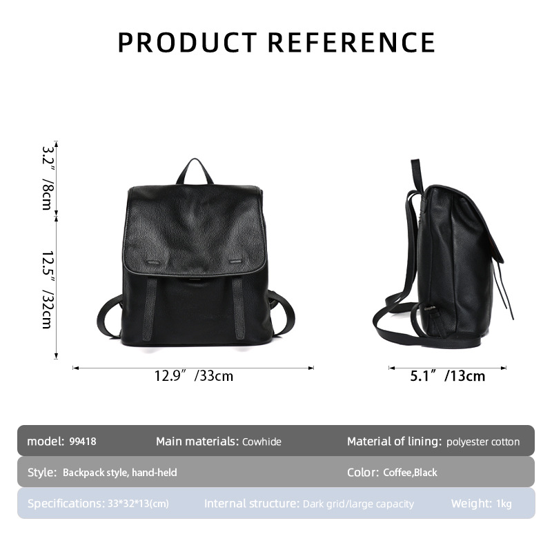 Women Top Grain Cowhide Flap B - Leather Work Womens Backpack ulasan dan harga