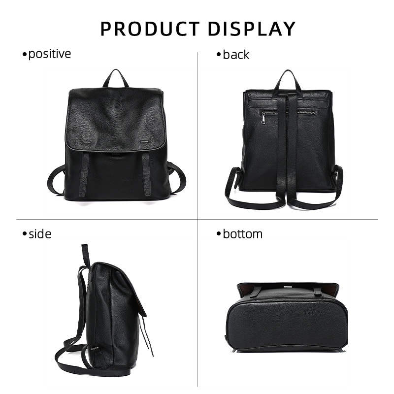 Women Top Grain Cowhide Flap B - Leather Work Womens Backpack ulasan dan harga