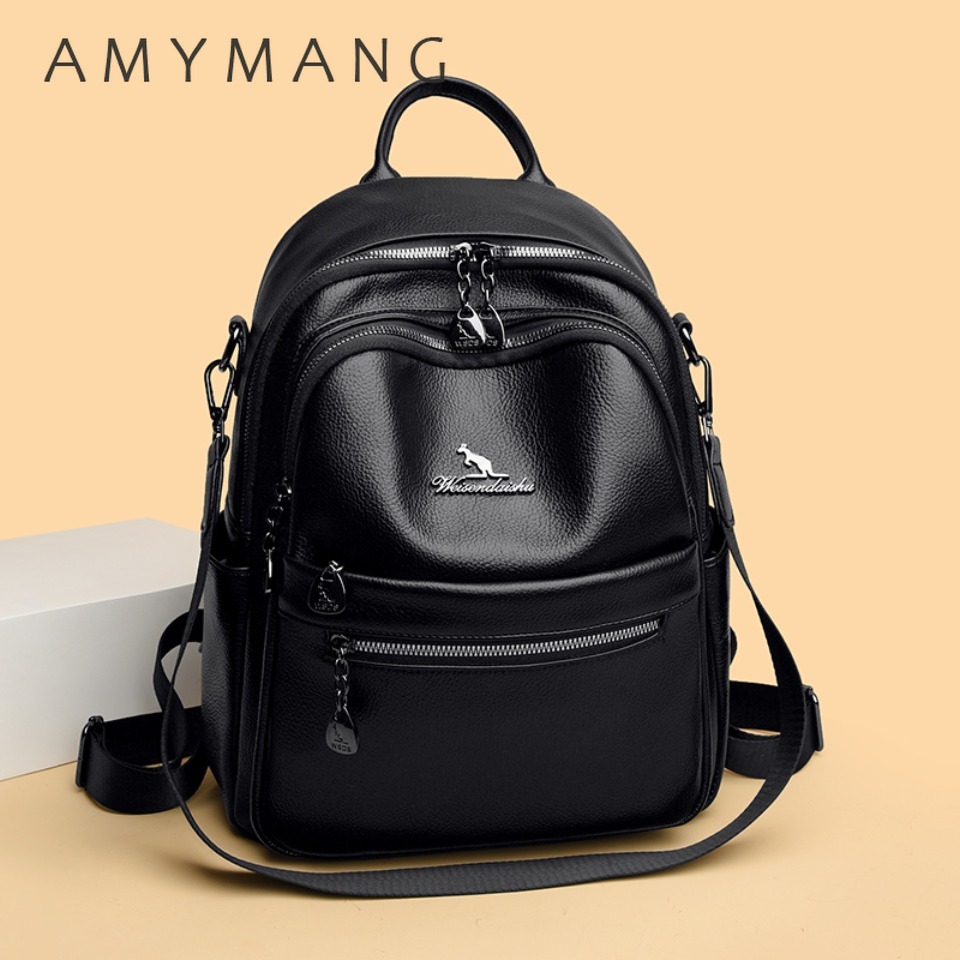 Pebbled Leather Texture Backpa - Leather Work Womens Backpack ulasan dan harga