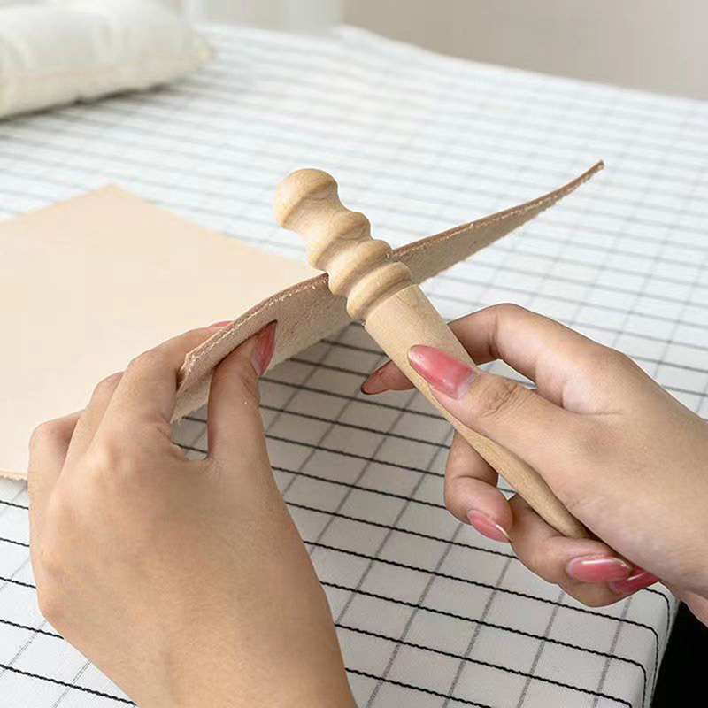 1PC Wood Leather Solid Wood Ro - Leather Work Organiser ulasan dan harga