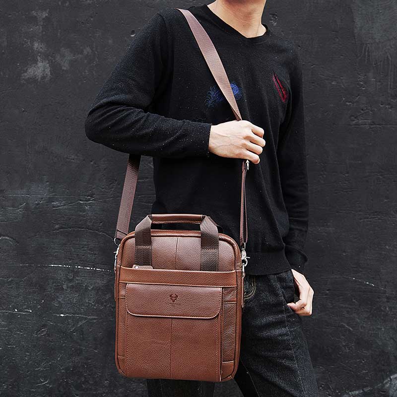 Durable Genuine Leather Bags f - Leather Work Bag Mens ulasan dan harga