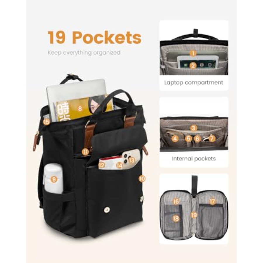 Laptop Backpack for Women, Tea - Leather Work Leather ulasan dan harga