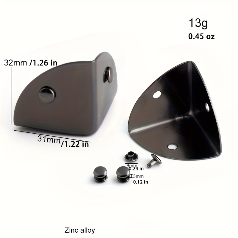 4PCS Metal Triangle Corner Pro - Leatherwork Hardware ulasan dan harga