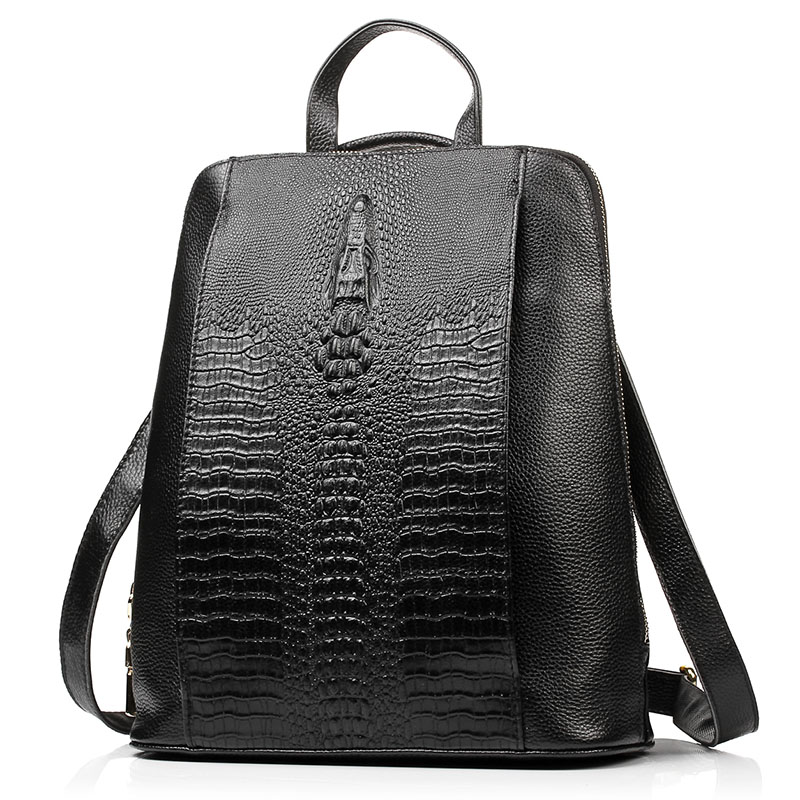 Zency Women's Crocodile Leathe - Leather Work Womens Backpack ulasan dan harga