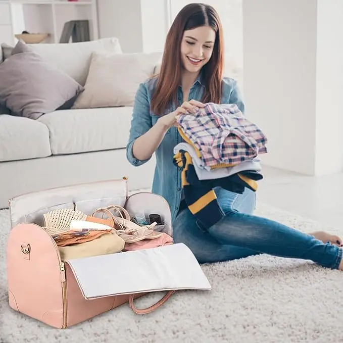 2025 New Women's Waterproof We - Leather Work Duffle ulasan dan harga