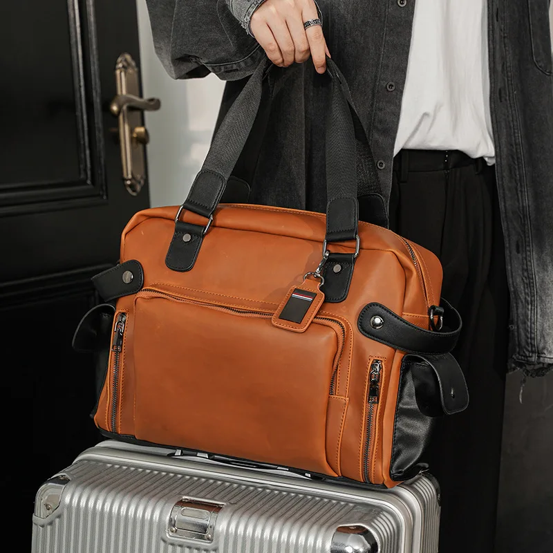 Trendy Men's Shoulder Bag Retr - Leather Work Bag Mens ulasan dan harga